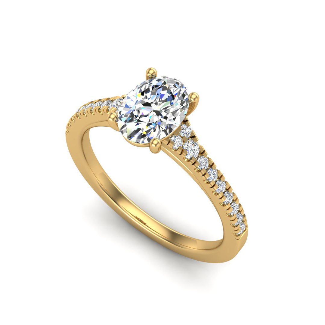 Camila Split Pave Cathedral Engagement Ring